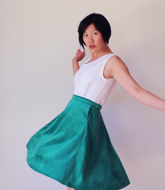 black midi circle skirt