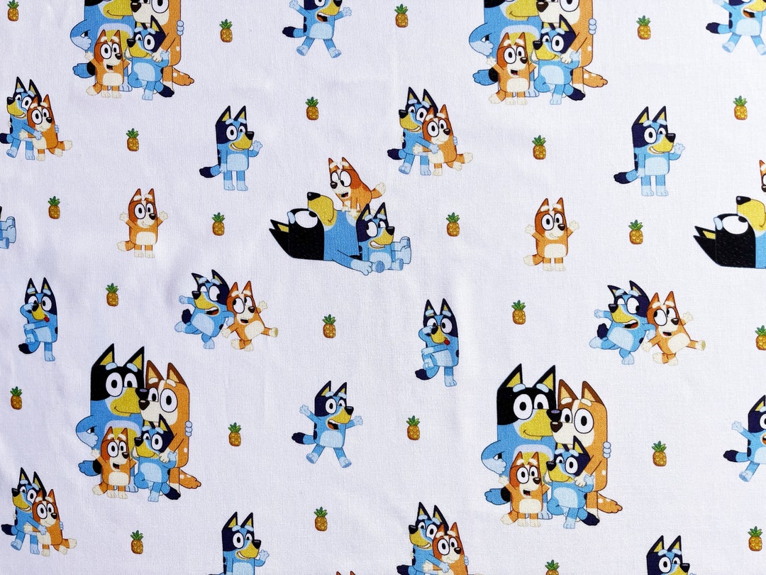 Bluey Family Cotton Fabric by the Yard: Bandit Chilli Bingo Heeler ...