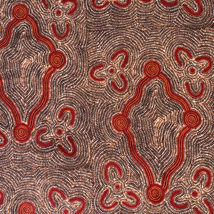 Australian Fabric--Aboriginal Fabric--Aboriginal Art--Cotton Fabric--Outback— Women Dreaming Red Abstract--Australian Fabric by the YARD