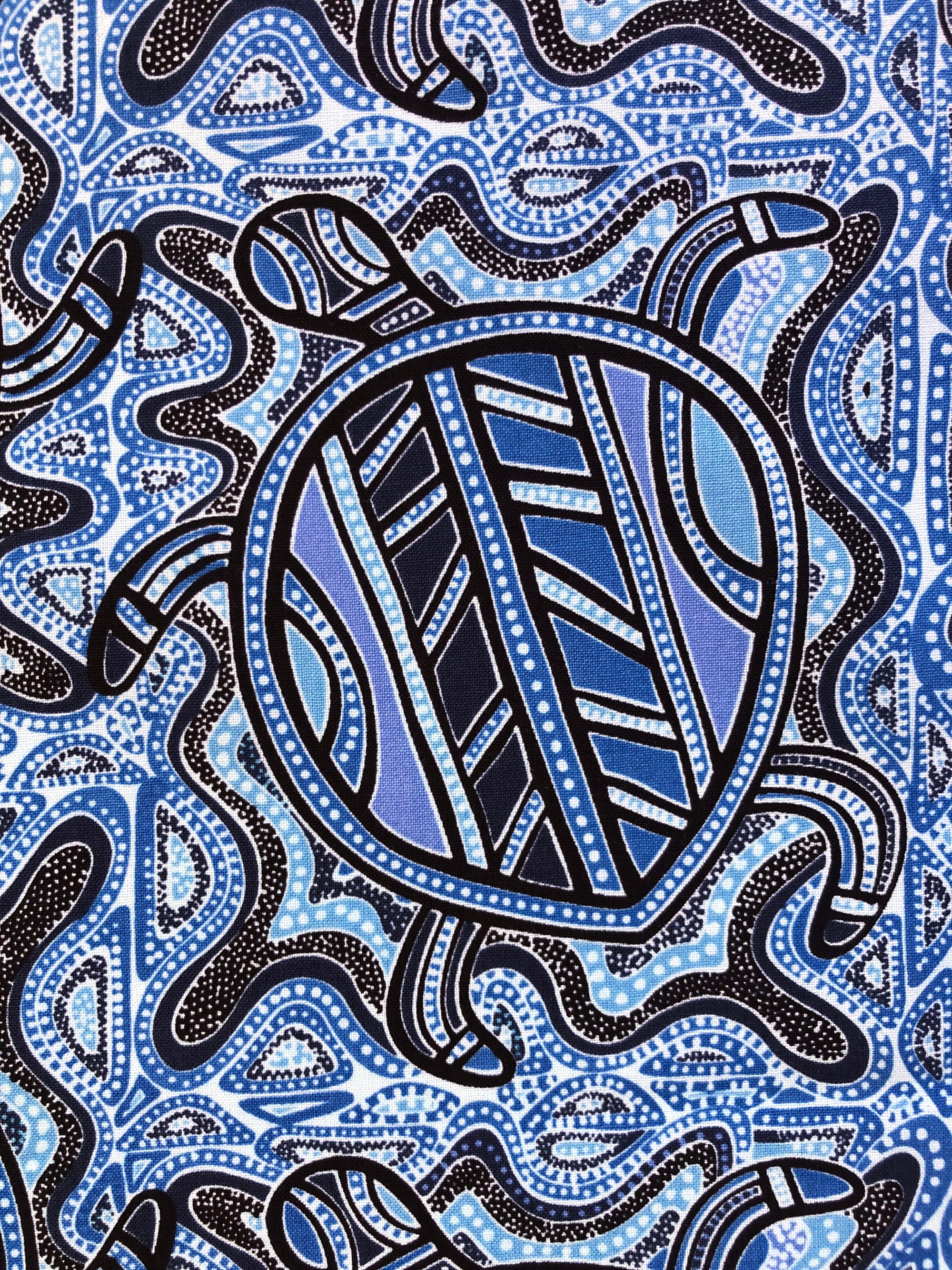 Aboriginal Sea Turtle Orange Brown Abstract Quilting Cotton Etsy