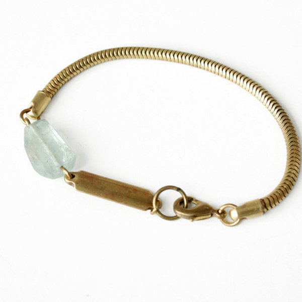 The Aquamarine ID snake chain bracelet