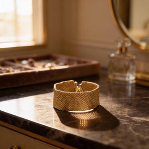 24k Gold Plated Miyuki Delica Seed Bead Bracelet for Men and Women. image 8