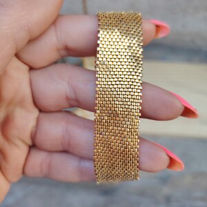 artisan seed bead cuff bracelet with textured gold beads