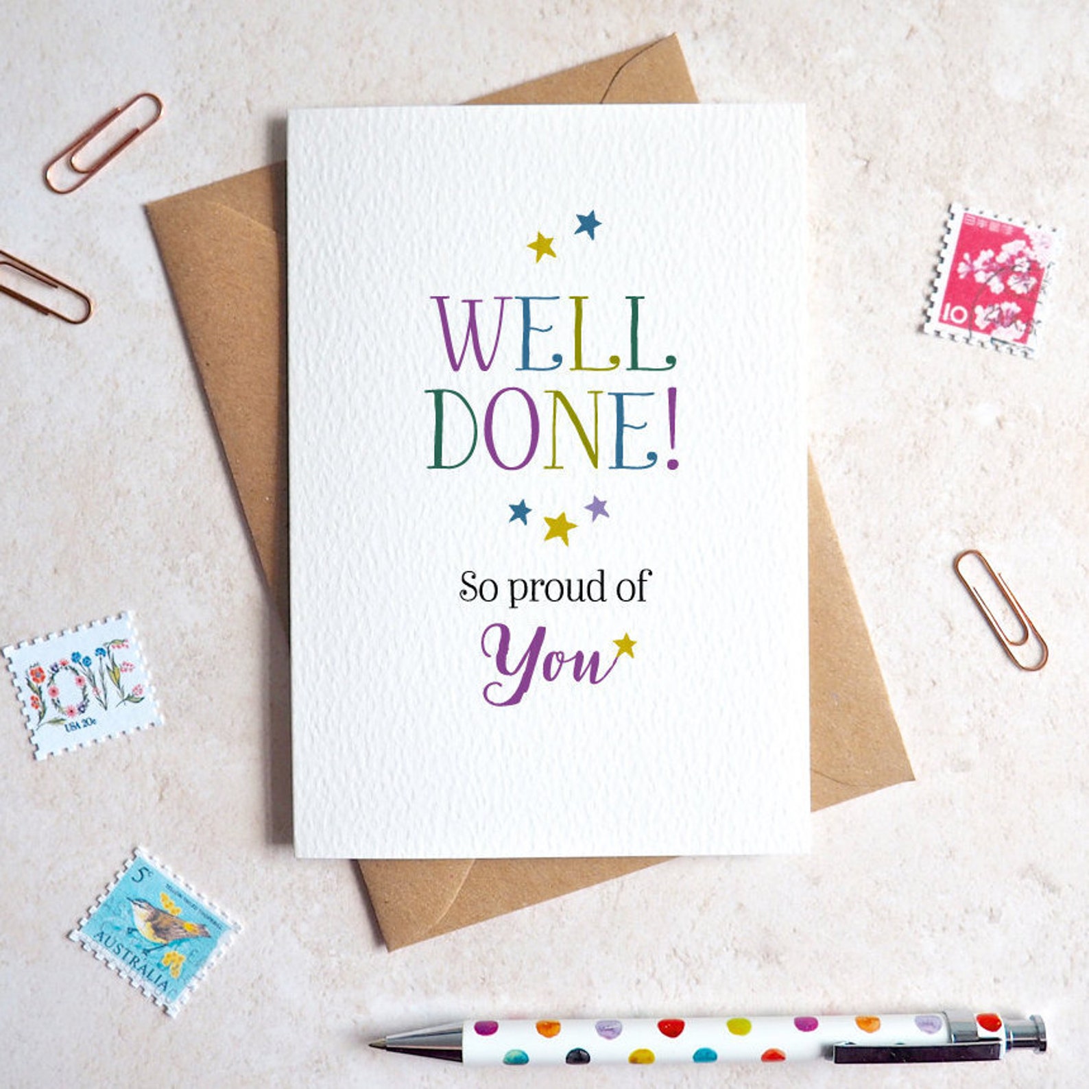 Well Done Proud of You card Etsy