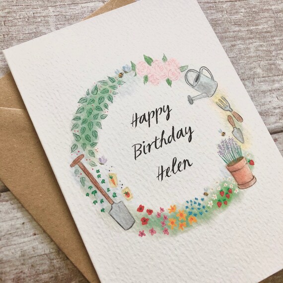 Carte De Joyeux Anniversaire Du Jardinier Etsy France Carte De Joyeux Anniversaire Du Jardinier Etsy France