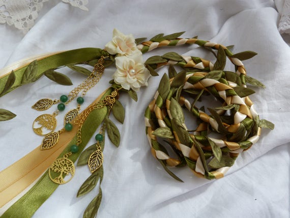  Tree of Life - Green Leaf Handfasting Cord Braid (can be  customized) for Wedding Ceremonies : Handmade Products