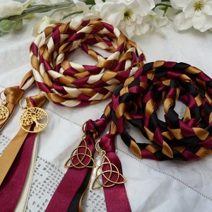 CUSTOM Set of 2 wedding cords - choose your colours and charms - handfasting binding wedding ceremony - Bespoke