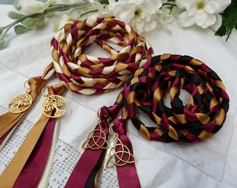 CUSTOM Set of 2 wedding cords - choose your colours and charms - handfasting binding wedding ceremony - Bespoke