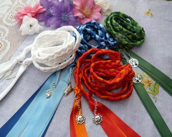 Set of 4 Elemental wedding binding cords - honouring the elements Hand fasting- fire earth water air - Can be customised