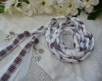 Robe Stewart Tartan Handfasting Cord - mariage tartan blanc