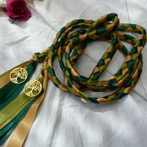 CUSTOM handfasting wedding cord - choose your colours, with or without charms -  satin ribbon cord - personalised