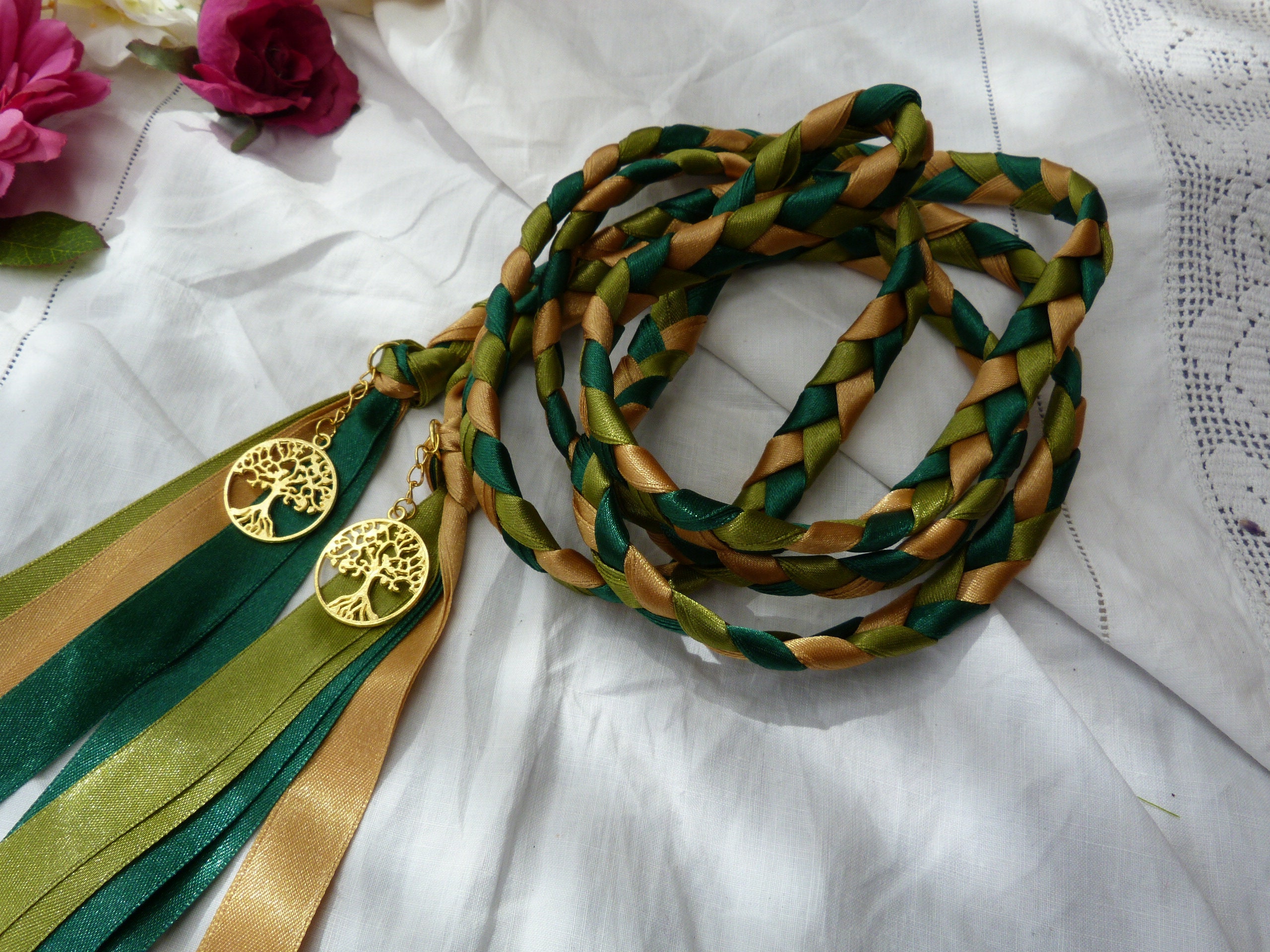 Beadsnice Wedding Handfasting Cord Elegant Braided Ribbon