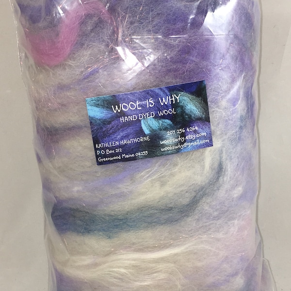 Code promo : WOOL15 3,5 oz peluche SHETLAND 3,5 oz laine bfl mohair polwarth tussahsilk soie cardée violet blanc mauve