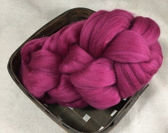 Ruby Merino Wool Combed Top: 4oz Fiber for Spinning & Felting