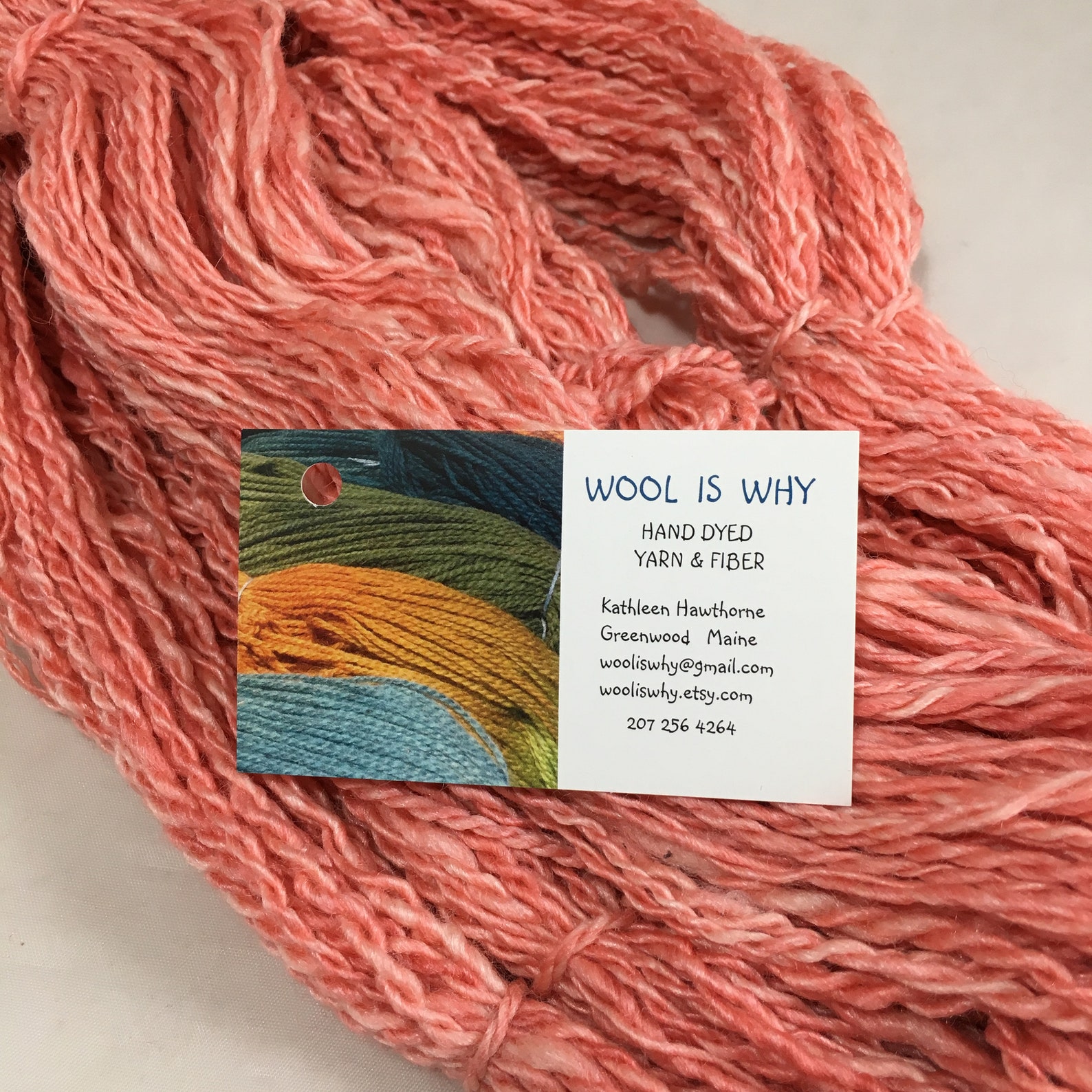 Handspun Coral Color Yarn Knit Weave Crochet 75/25 Bfl/tussah Etsy