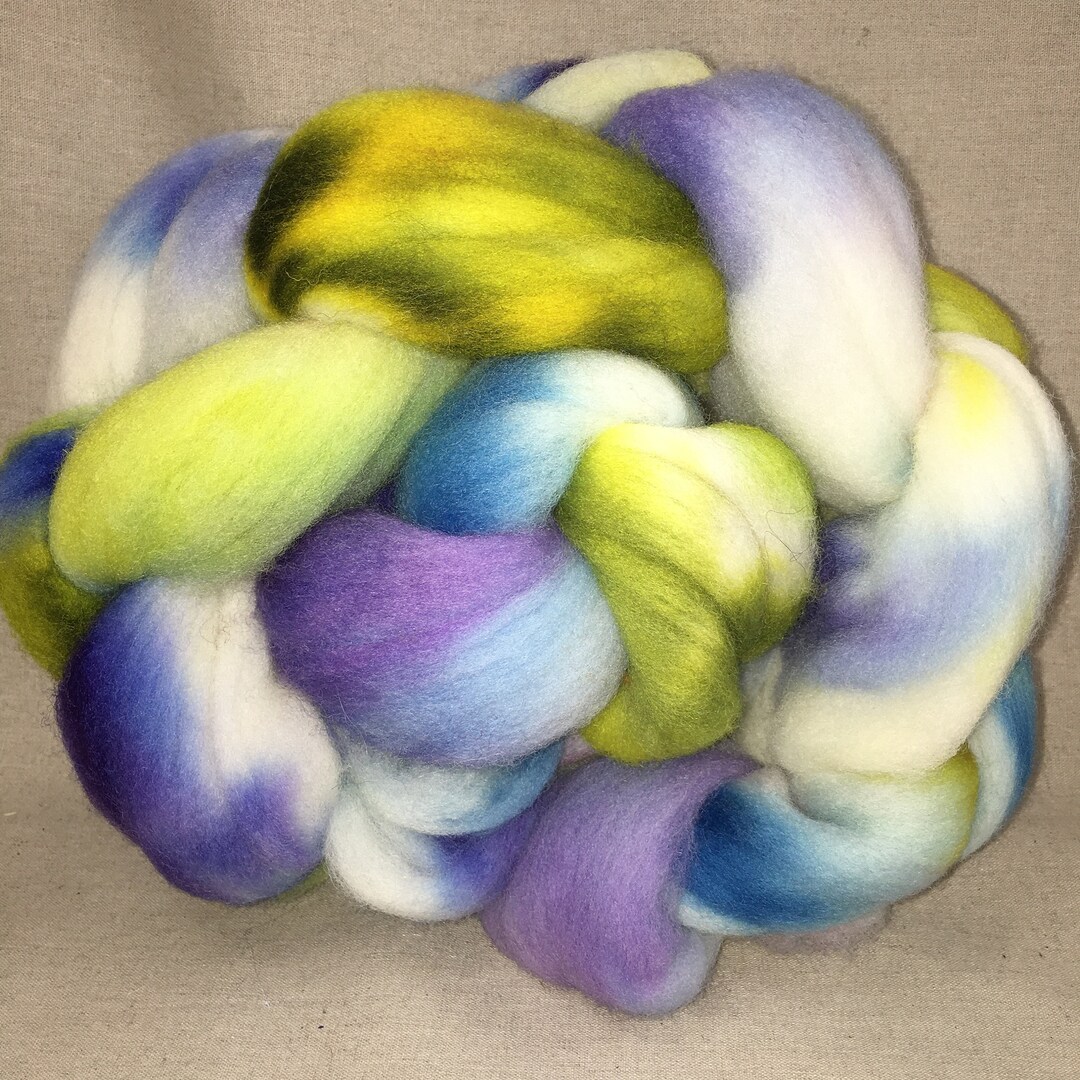 Hand Dyed Falkland Wool Top: Pastel Fiber for Spinning & Felting (4 Oz ...