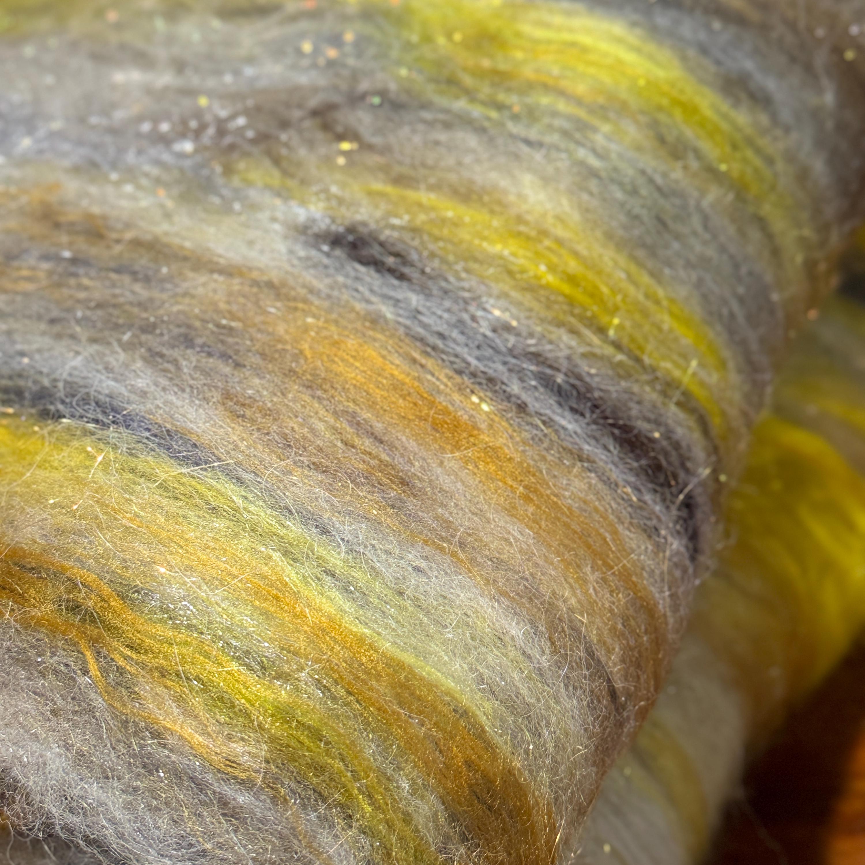 4.4 oz Honeycomb Wool Batt: Alpaca, Merino, Silk, Mohair Blend