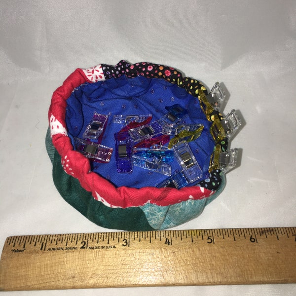 Promo code:WOOL15 Fabric bowl quilting sewn quilted destash SALE