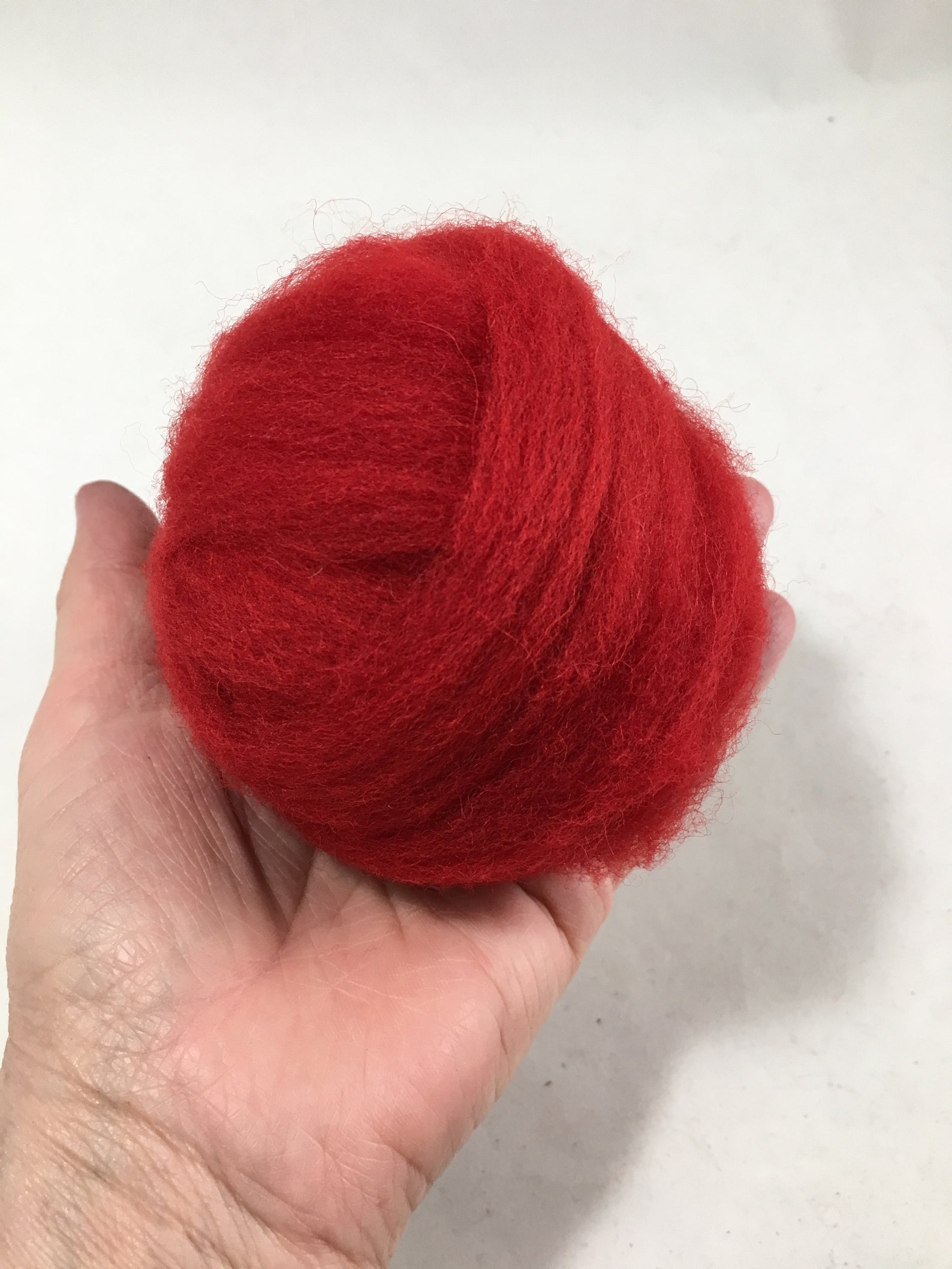 Wool RED roving 1 OZ USA grown wool needlefelting hand dyed Etsy