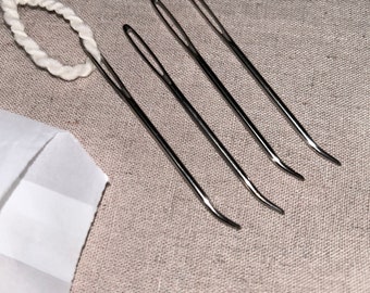 Promo code:WOOL15 Large eye TAPESTRY Needles     knitting sewing weaving in yarn ends  set of 2 blunt tip set of 2 bent tip
