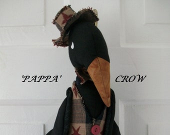 INSTANT DOWNLOAD 'Pappa' Crow Primitive Door Hanger