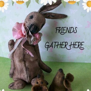 Instant Download Primitive Rabbit & Mice 'FRIENDS GATHER HERE'