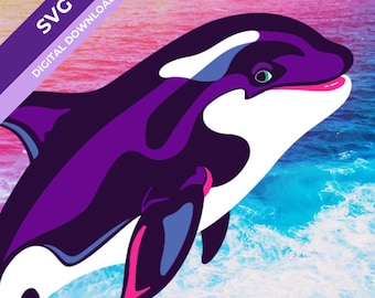 Retro Max Splash SVG | 90s Retro Whale Clipart (Digital Download)