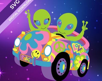 90s Zoomer & Zorbit SVG | Retro Cosmic Car Cutting File