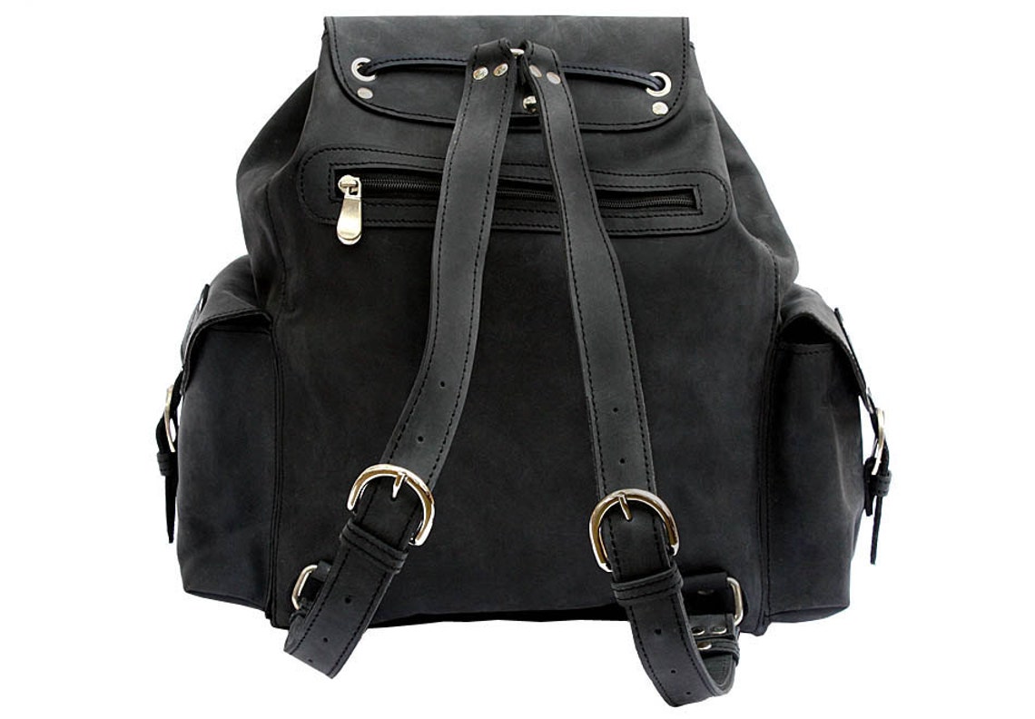 Leather Backpack Book Bag Charcoal Black, Distressed, Rugged - Etsy