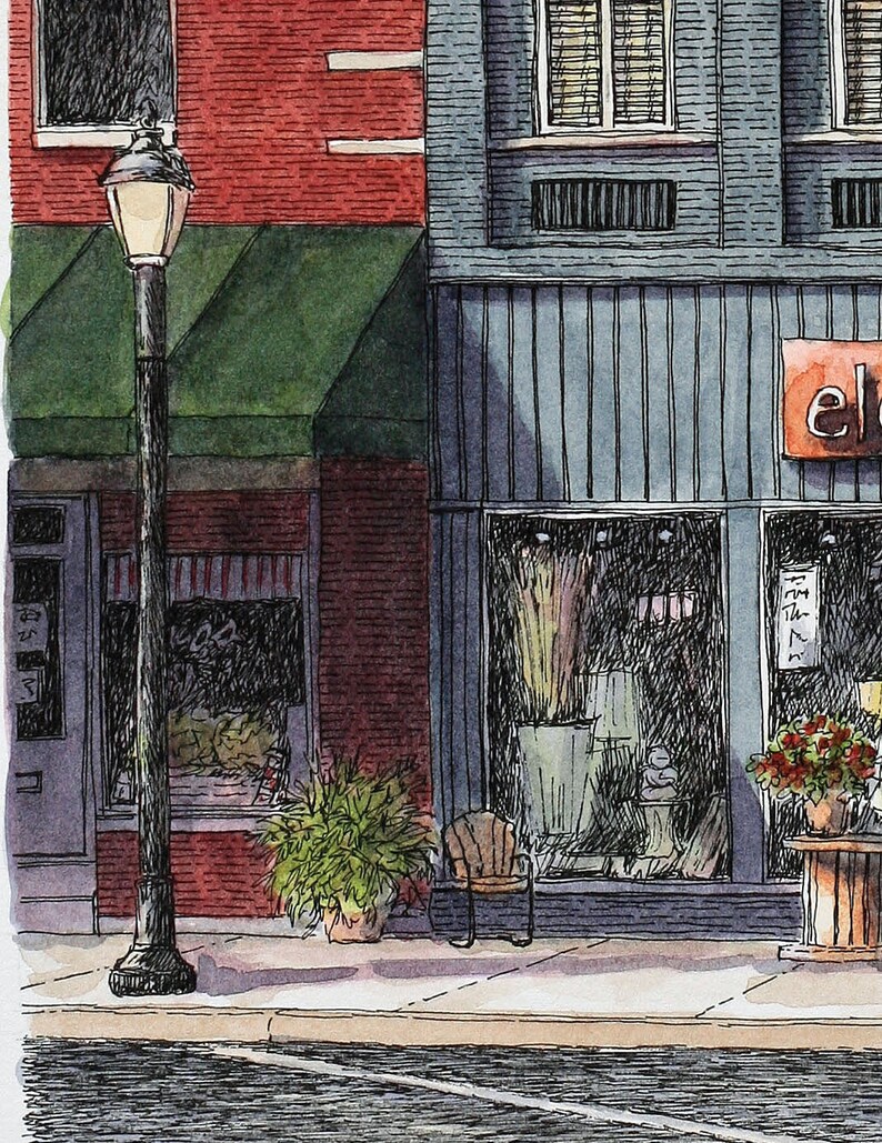 Jasper Indiana Store Front Street Scene Architectural Art Etsy