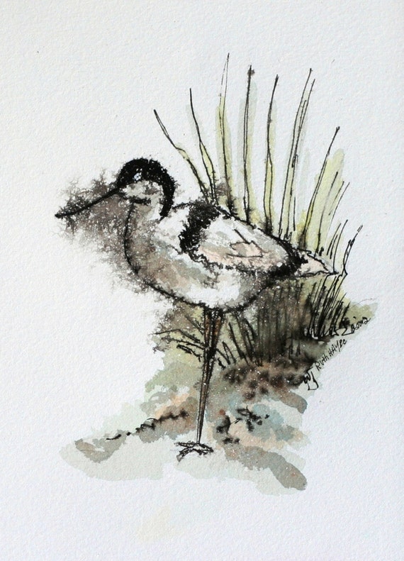 Artistic Bird Watercolor Print 5 x 7 - Charming Avian Art Decor