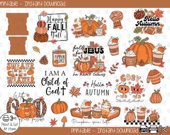 Hello Autumn Fall For Jesus Bible Journaling Printable Stickers
