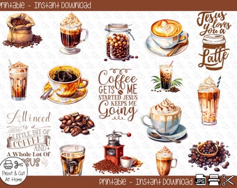 Coffee With Jesus Morning Study Bible Journaling Printable Stickers