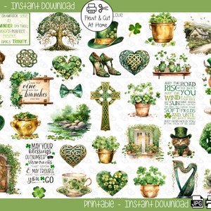 Celtic St. Patrick's Day Irish Bible Scripture Planner Journaling Printable Stickers