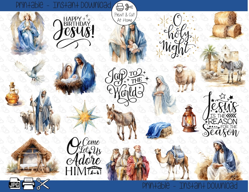 Nativity Bible Scripture Verses Study Journaling Printable Stickers Etsy