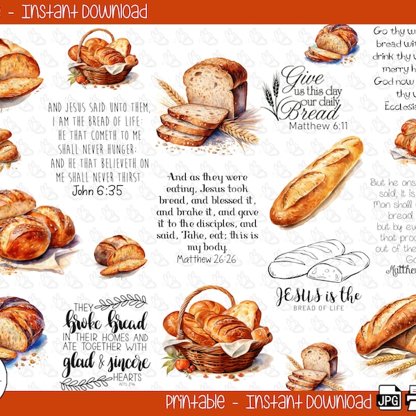 Bread of Life Bible Study Journaling Planner Printable Stickers