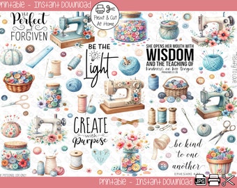 Sew Kindness Bible Scripture Planner Journaling Printable Stickers