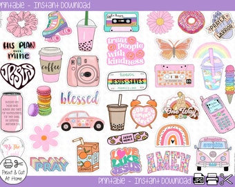 90's Stickers - Jesus - Religious - Bible / Scripture / Planner Journaling - Teacher - Printable Stickers