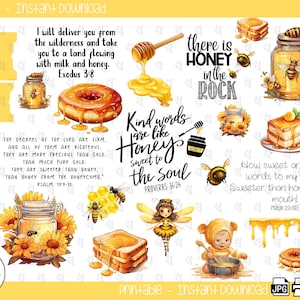 Honey In The Rock Bible Journaling Printable Stickers