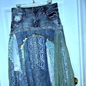 Turquoise sale denim skirt