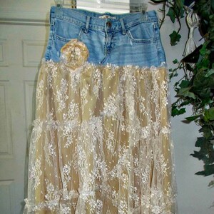 Belle Bohémienne ballroom jean skirt exquisite vintage | Etsy
