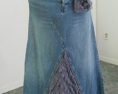 lavender jean skirt