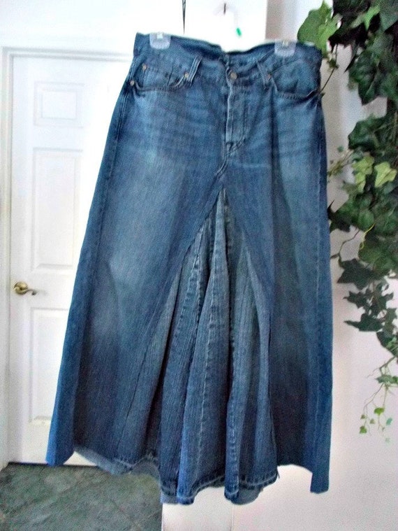 7 for all mankind jean skirt