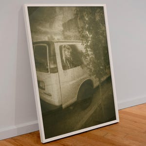 Creepy Van Woman Print | Liminal Horror Digital Art | 80s Analog Aesthetic | Surreal Backrooms Decor | 2400x3600 Hauntedcore PNG