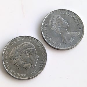 1981 Royal Wedding Coins – Prince Charles & Lady Diana Crown Lot (2 Coins, UK Royal Mint)