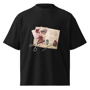 Camiseta con máscara: «Carta al ojo sangrante», collage romántico y sangriento (serie Internet Scum)