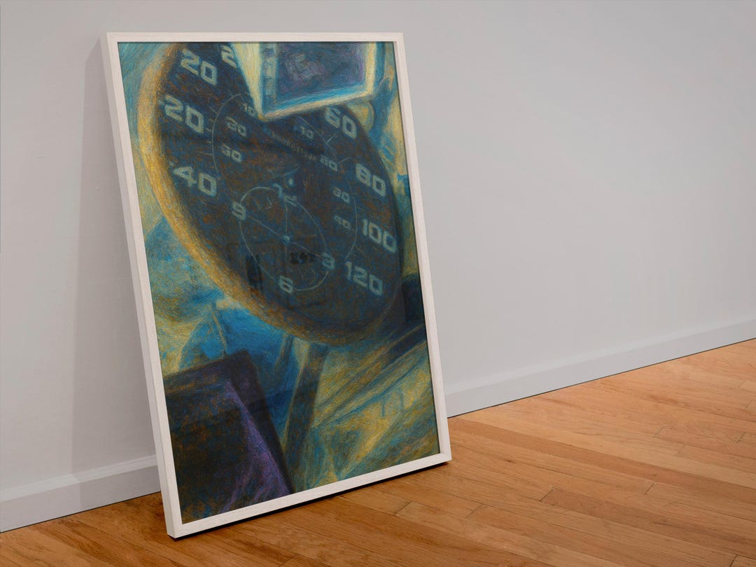 Surreal Analog Clock Abstract Digital Print | Time-themed Liminal Wall ...