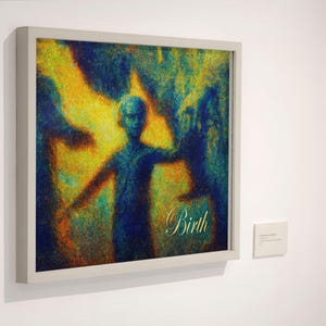 Birth Digital Art Print – Abstract Surreal Human Form in Fire and Light, Psychedelic Spiritual Awakening Wall Art, Esoteric Visionary Art