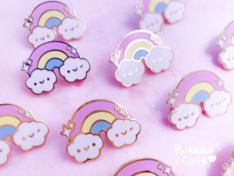 Kawaii Pastel Rainbow Enamel Pin imagem 2