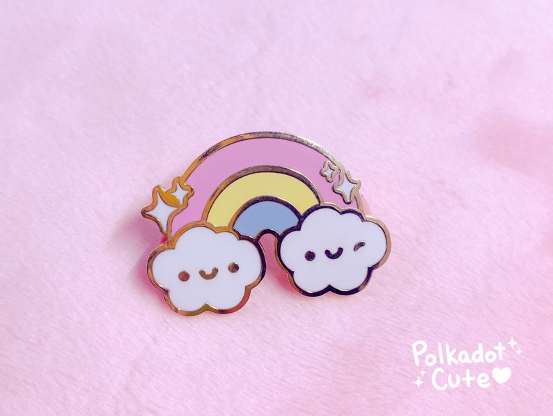 Kawaii Pastel Rainbow Enamel Pin imagem 1